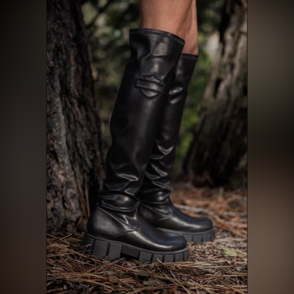 Harley Davidson Womens Uplift Over The Knee 20” Black Boots D84806-7